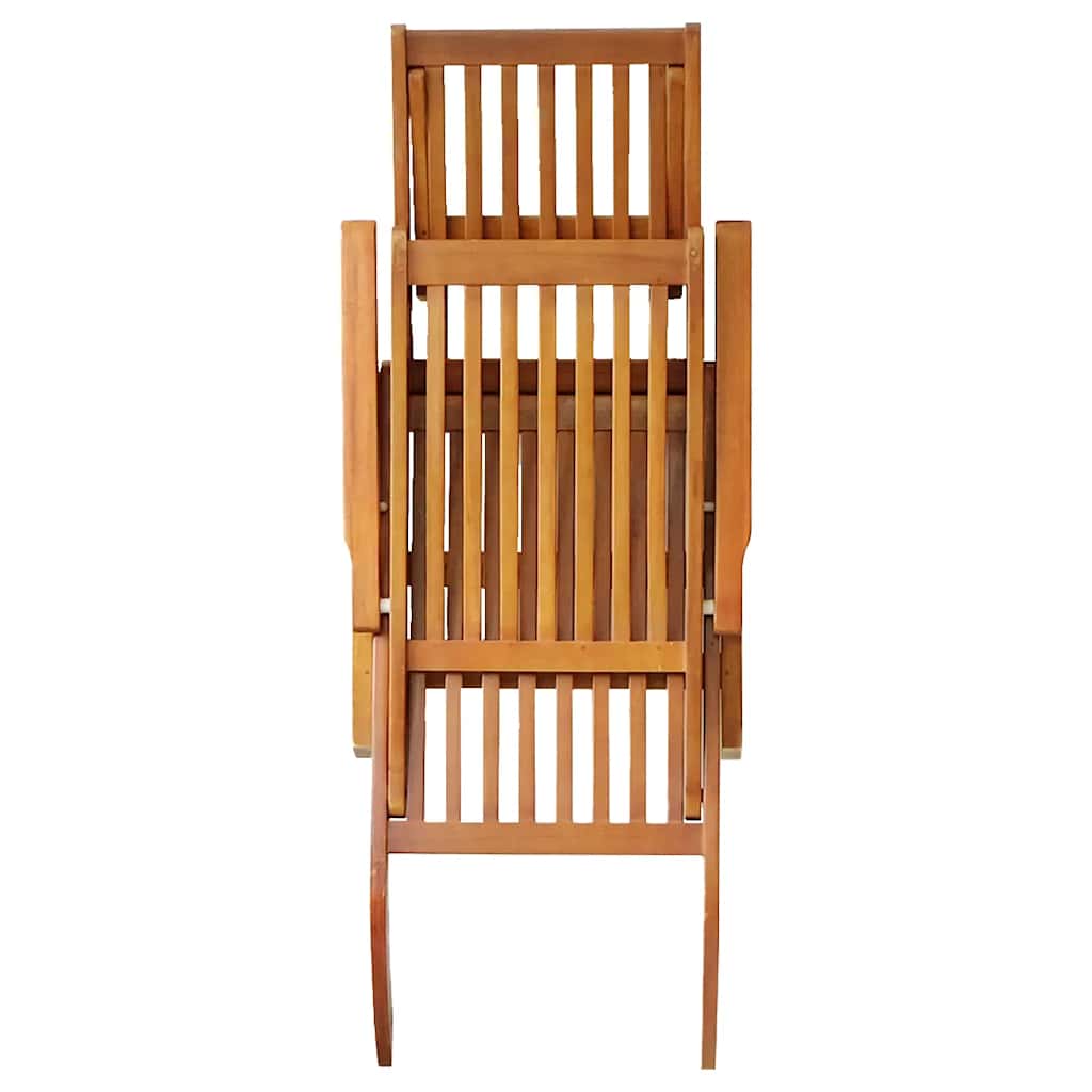 Outdoor Deck Chair with Footrest Solid Acacia Wood